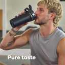Hydro Flask Shaker Bottle Insulated Stainless Steel Gym Bottle for Pre Workout & Protein 24 Oz Black