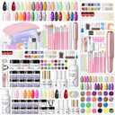 Acrylic Nail Kit for Beginners with Everything ,11 Colors Acrylic Powder Nails Kit Acrylics Set with Drill U V Light 3Pcs Gel Polish 24Pcs Glitter Powders Rhinstones Nail Art Extensions Home Gift Set