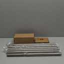 KAMANINA Curtain Rods for Windows 48 to 84 Inch, Antique Silver Heavy Duty Curtain Rod Adjustable, 7/8 Inch Single Decorative Drapery Rod 32 to 86 Inch(2.6-7.1Ft), Netted Texture End