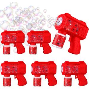 Gemscream 6 Pack Spider Web Automatic Bubble Gun for Party Bubble Machine Blower for Outside Activity Spider Party Supplies for Summer Wedding Birthday Gifts Photo Props Decor