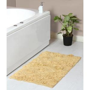 Home Weavers Modesto Bath Rug 100% Cotton Bathroom Rugs Set, Washable Rug, Soft Cotton Extra Soft and Absorbent Bath Rug, Kitchen Mat, Bath Mat Set, Bath Floor Mat Non Slip, 21"x34" Rectangle, Yellow