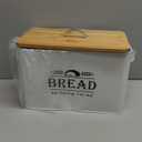 Jolitac Farmhouse Style Bread Box for Kitchen Countertop - Space-Saving Bread Storage Container with Wood Lid | Rustic Vintage Organizer for Small Kitchens & Countertop Gift (12.2L x7.5W x8H)