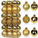 1.57" Gold Christmas Ornaments for Christmas Tree 36 Pcs Mini Shatterproof Balls Christmas Tree Decorations Small Xmas Ornaments Balls with Hanging Loop for Wedding Holiday Party Wreath Home Decor