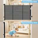 Baby Proof Me Retractable Baby Gates for Stairs & Doorways - 71 Wide Mesh Safety Gate for Toddlers, Dog & Pets - Use for Indoor/Outdoor, Hallways, Deck, Porch - Easy Installation, Secure Closure