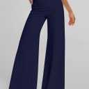 PRETTYGARDEN Women's Wide Leg Palazzo Pants 2026 Dressy Casual Lounge Workout Sweatpants High Waisted Trousers (Blue, XS)