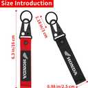 2 Pcs Fabric Keychain, Black and Red Motorcycle Keychain, Heavy Duty Key Chain for Bike, Car