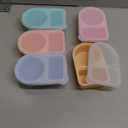 5 Pack Silicone Snack Containers, 2 Compartments Reusable Snackle Box with Lids, 8 oz, Rainbow