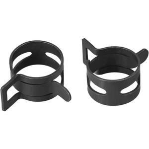 uxcell Steel Band Clamp 22mm Inner Dia Fit 23-24.5mm OD Hose Spring Band Type Action Fuel Line Silicone Tube Clip Clamp Black 10Pcs