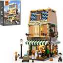 Funwhole Book-Cafe Lighting Building-Bricks Set - City Town Coffee House LED Light Modular Construction Building Model Sets 1718 Pcs for Adults and Teen