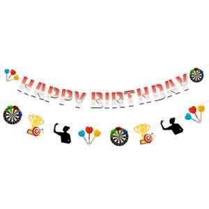 Dart Themed Party Decorations Dart Party Banner Target Dart War Banner Garland for Kids Adults Birthday Party Supplies