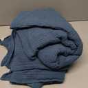 Carriediosa 100% Cotton Muslin Throw Blanket 108" X 90" King Size4-Layers Summer Gauze Throws for Bed CouchSoft Lightweight Breathable Linen Blankets Bedspread for Adults All SeasonDusty Blue