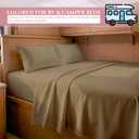MyGiza Sheets RV King Sheet Set 72" x 80", 100% Egyptian Cotton, 400 Thread Count, Long Staple Soft Sateen Weave, 4 Piece Bedding Set with Deep Pocket up to 15", Taupe