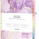 Forvencer 2026 Planner, Hardcover Calendar Planner Weekly and Monthly, Jan 2026 - Dec 2026, 8.5" x 11", Spiral Agenda Book with Tabs, Exquisite Daily Journal Organizer for Home School, Purple Marble