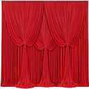 4 Panels Red Backdrop Curtains for Wedding Party Wrinkle Free Backdrops Curtain Drapes Fabric Decorations Photo Back Drop Cloth for Baby Shower Photography Stage Reception 20ft(W) x 12ft(H)