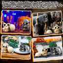 2 Pcs Halloween Human Skull 4.7 Inch Model Adult Plastic Fake Skull Head Decorations Realistic Head Bone Model Human Skeleton for Bar and Table Halloween Decor Spooky Yard