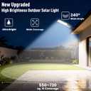 4 Pack Solar Street Lights Outdoor Waterproof, 40000LM Solar Powered Flood Security Light with Radar Motion Sensor & Remote Control, 6500K LED Solar Lighting Dusk to Dawn for Parkling lot Yard Outside