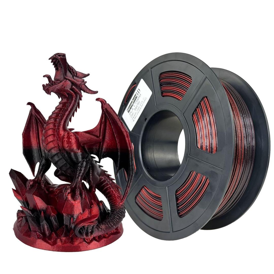 PLA 3D Printer Filament 1.75 mm,PLA Silk Red,PLA Black,Accuracy +/- 0.05 mm net Weight 1 kg for Ender3 Cr10