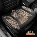 Mossy Oak Car Seat Cover, Luxury Faux Leather Front Bottom Seat Cushion Cover, Universal Anti-Slip with Wrap-Around Design and Storage Bags, Suitable for Most Vehicles - Black Color 1 Piece