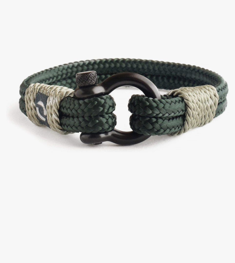 Mens Rope Bracelet - Stainless Steel Black Shackle, Extremely Durable and Scratch Resistant Waterproof Paracord, Handmade, Nautical Wristband for Men