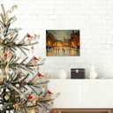 PQKIY Vintage Cozy Winter Holiday Wall Art Decor,Ice Skating Children under Lights Festive Holiday Wall Decoration,Charming Winter Wall Art for Home Bedroom Living Room,11x14 Inch