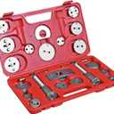 Big RED Torin 22 PCS Brake Caliper Press Tool Kit, Disc Brake Piston Caliper Compressor Tool Set for Brake Pad Replacement Reset, Red, ATRHS-E3318BR