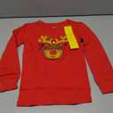 Toddler Boys Girls Christmas Shirts Red White Stripe Long Sleeve Tees Kids Reindeer T-Shirt Ugly Xmas Clothes Tops 2Y