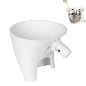 Flour Funnel for Kitchen Aid Mixer 5 Qt, Easy Pour Anti-Splash Plastic Funnel Fits KSM150 4.5-5 Quart Tilt-Head Mixers, for Flour, Sugar, and Egg Liquid, Easy to Use and Clean (White)