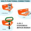Zero Turn Mower Trailer Tow Hitch 1/4"(6mm) - Heavy Duty Lawn Mower Hitch with 3/4" Hole Center, Adjustable Slot Design, 2 Types of Carriage Bolts - Multi-Functional Trailer Hitch for Lawn Mowers