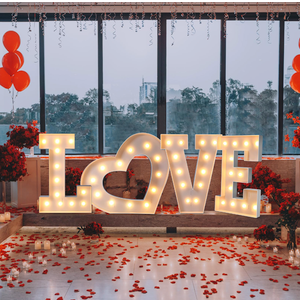 Libima 4ft Light up Mosaic LED Love Letters Set with Bracket, Marquee L O V E Heart Shape Letter Balloon Frame with Light Bulb Strings for Valentine's Day Anniversary Party Decoration 