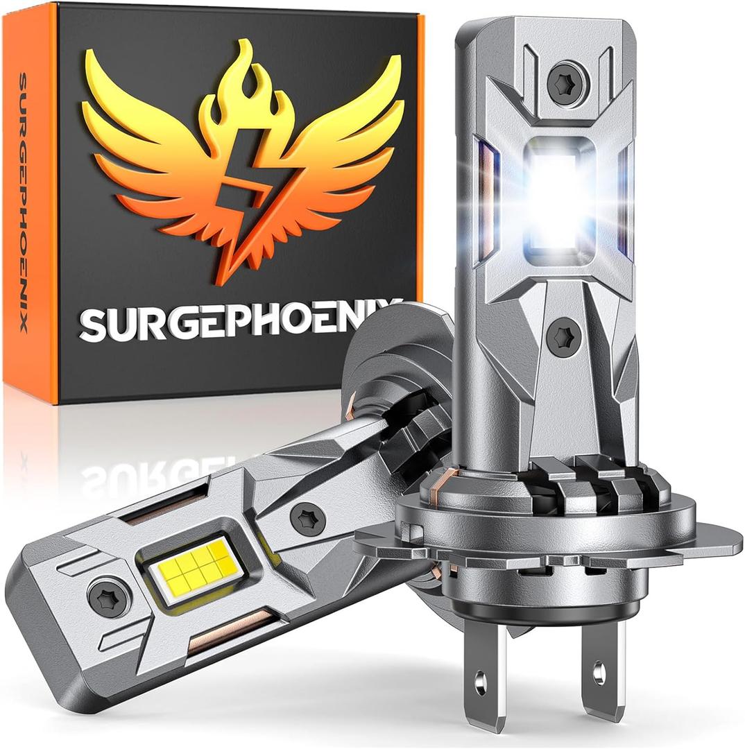 H7 Light Bulbs, 50000LM Super Brighter, 1:1 Mini Size,6500K Cool White Tail Light Covers H7 Fog Light Bulbs or Off Road Light Pack of 2