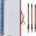 PH PandaHall 4pcs No Ink Chinese Calligraphy Set Reusable Water Writing Magic Cloth Scrolls Chinese Traditional Calligraphy Writing Brushes Pens for Beginners Professional Practice Chinese New Year