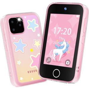 Kids Smart Phone for Girls, Upgraded 3.5'' Touchscreen Phone for Kids Age 3-8, Christmas Birthday Gifts, Dual Camera Music Player Puzzle Games, Learning Toy for 3 4 5 6 7 8 Year Old Girls