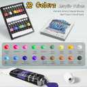 Paint Set, Acrylic Paint Set for Kids & Adults - Painting Supplies with 18 Acrylic Paints, 8 Painting Brushes, 5 Canvas Panels, etc