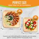 Raj Palm Leaf Plates Disposable Bamboo Plates 10 Inch & 7 Inch Square Bulk Party Pack (50 Pc) Compostable and Biodegradable - Better than Plastic & Paper Plate for Lunch, Birthday, Camping
