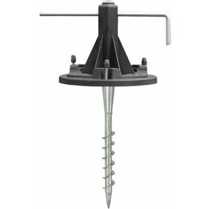GAMA Sonic EZ-Anchor Ground Pole Base Kit with Auger, fits Gama Sonic Single Head Lamp Posts, Black, 30001