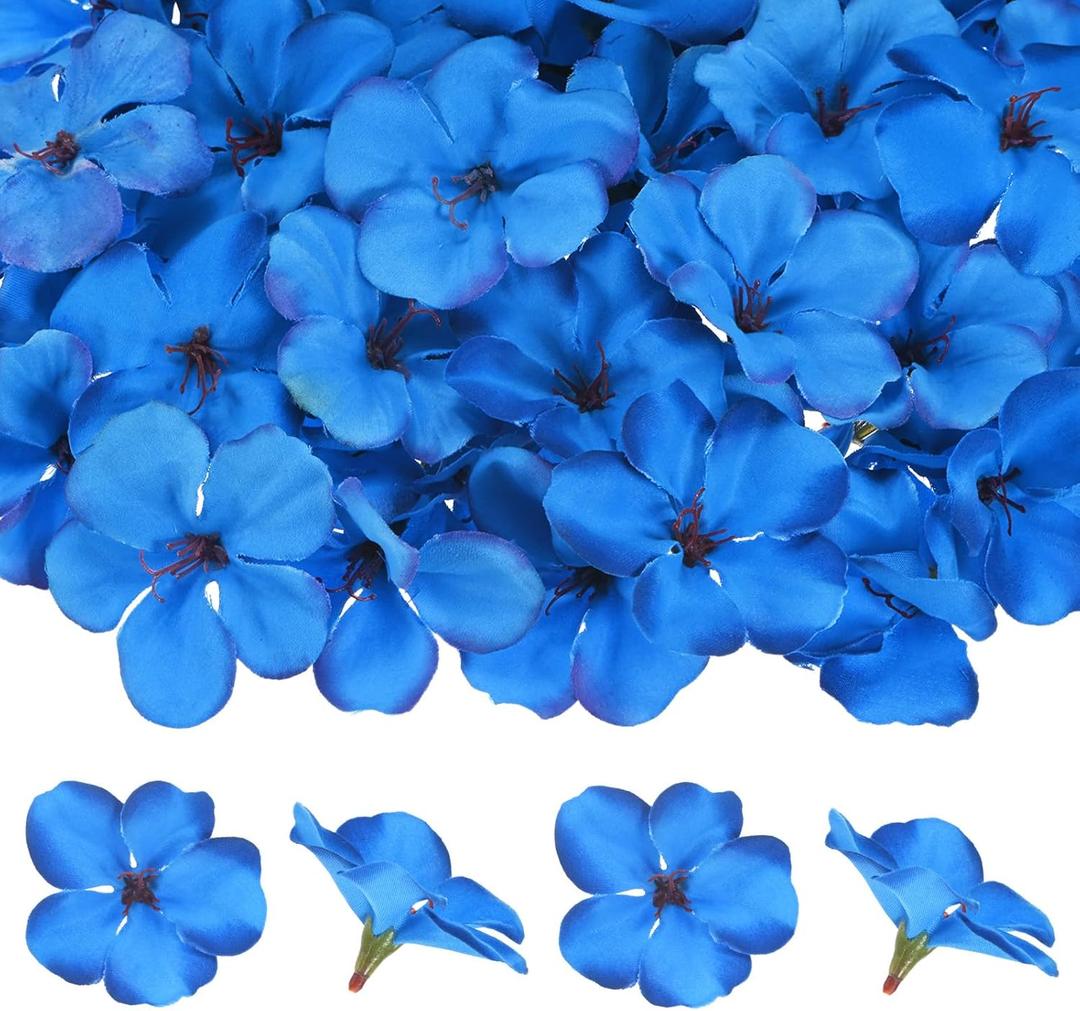 M METERXITY 50-Pack Artificial Orchid Flower Heads, Fake Silk Orchid Flowers Head for DIY Crafts/Dress/Wedding/Party Decoration [Sapphire Blue, 2.2"/ 5.5cm]