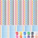 Qilery 840 Pcs Mini Acrylic Paint Set 60 Set 12 Colors Washable Paint Strips 60 Pcs Flat Brushes 60 Pointed Brushes for Kids Adult Arts and Crafts Back to School Classroom Birthday Party (2 ml)