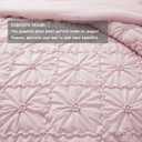 BEDAZZLED Queen Size Comforter Sets, Pink Bedding Comforter Set, 3 Pieces Pinch Pleat Bedding Sets with Comforter and Pillowcases Soft Farmhouse Shabby Chic Comforter for All Seasons