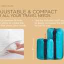 Small Shredded Memory Foam Pillow for Travel and Camping - Compressible Medium Firm Bed Pillow, Contoured Support, Breathable Cover, Machine Washable, Ideal Backpacking, Airplane and Car (White)