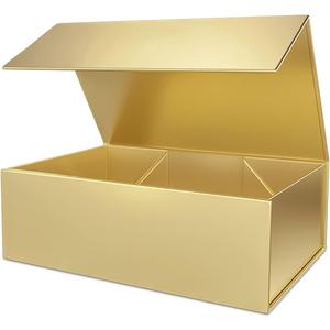Gold Gift Box 12" x 6" x 4" with Magnetic Closure Lid Gifts Boxe for Presents,Bridesmaid Gifts Box,Cute Boxes,Birthday Gift box,Luxury for Gifts Packaging, Magnetic Gift Boxe for Wrapping Gifts (Gold)
