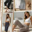 Neer 4 Pack Women's Capri Pants Wide Leg Capris Yoga Sweatpants Lounge Loose Fit High Waist Workout Cropped Pants with Pocket (Brown, M)