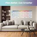 2026 Wall Planner Large 47.2"x16.5"  Double-Sided Laminated Year Calendar with Rolled Packaging, No-Crease Design, 8 Stickers  Home Office Wall Organiser, Business Colours