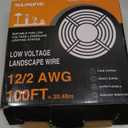 SUNVIE 100FT 12 Gauge Low Voltage Wire 12/2 Low Voltage Landscape Wire, 12 AWG 2 Conductor Electric Wire Direct Burial 12 Gauge Stranded Copper Wire for Landscape Lighting Lamp Wires, ETL Listed