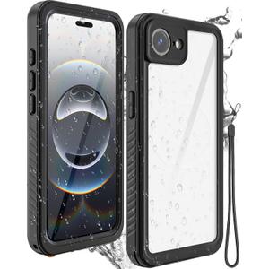 Miimall for iPhone 16E Case Waterproof, Built-in Lens & Screen Protector Heavy Duty Military Shockproof Dustproof Dropproof IP68 Underwater Full Body Phone Case for iPhone 16e 6.1" 2025, Black