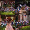 4th of July Solar Star Tree Lights Decorations Outdoor, Waterproof Red White and Blue Lights for Fourth of July Decor, Patriotic Decorations for Garden Yard Pathway Patio (2)