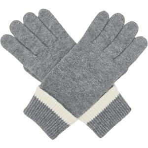 BRUCERIVER Men's Classic Knit Gloves Warm Ribbed Turnover Cuff Touchscreen function (Gray)