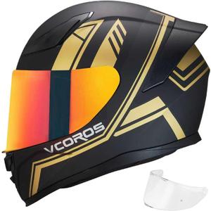 VCOROS Motorcycle Full Face Helmet for Unisex-Adults DOT Approved WS-609 Motorbike Street Bike Racing Helmets