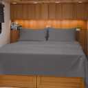 RV Short Queen Sheet Set 60 X 75 - 4 Piece RV Short Queen Bed Sheets - Soft, Breathable & Cooling - Designed for Bunks, Trailers & Campers - Fits 8 to 10" Mattress - Comfy Luxury Bedding - Dark Grey