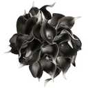 IPOPU Grey Black Calla Lily Artificial Flowers for Decorations 20PCS Grey Black Fake Flowers Calla Lily Bouquet for Wedding Centerpieces Flower DIY Floral Decor Home Decoration (Grey Black)