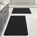 MIULEE Set of 2 Ultra Thin Bathroom Rugs, Rubber Bath Mats for Bathroom Non Slip, Quick Dry Absorbent Bath Rug Machine Washable, Fit Under Door, Shower, Sink, Halloween Home Decor, Black, 20x32 Inch
